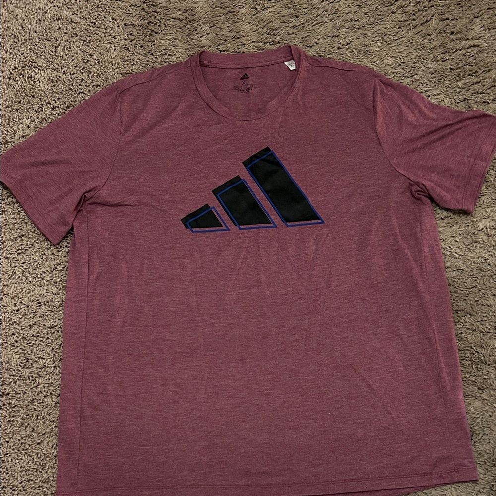 Adidas Men's Burgundy Tee with Black Logo